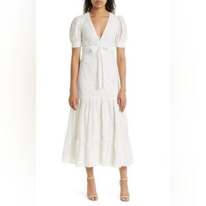 Alice + Olivia Stori White eyelet dress 10 cotton